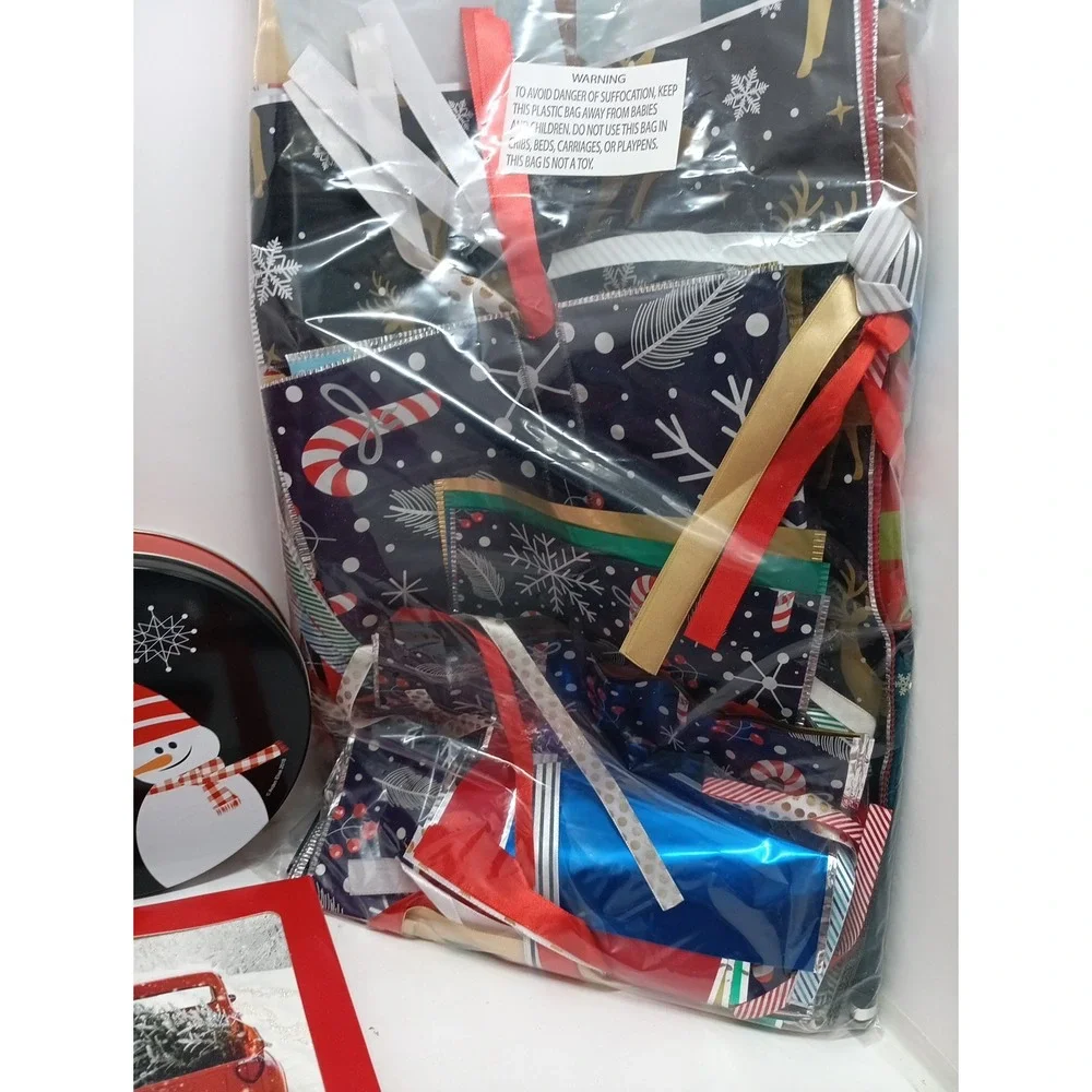 Christmas And Birthday Lot Of 8 Pieces, Round Cookie Tin And Gift Boxes Empty